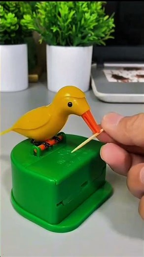 Funny Smart Bird Gadget Picks Toothpicks Automatically 😂 Satisfying Desk Toy #shortvideo#amazonfinds