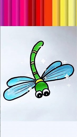 How to Draw a Cute Dragonfly | Easy Step-by-Step Tutorial #shorts #drawing #animalart #dragonfly