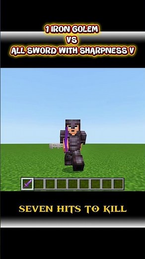 All Sword With Sharpness V vs iron golem 🔥🤯 #minecraft #gaming #mcpe #minecraftshorts