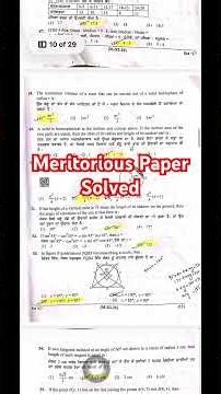 Meritorious Paper Solved Class 11 PSEB Punjab Paper