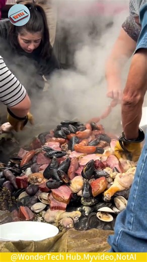 clambake #wow #skills #crafts #amazingprocess #satisfying #beachfood #seafood #shorts #food foodshow