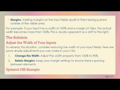 Fixing the Issue of Input Fields Shifted to the Right in Your Webpage