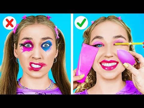 MAKE-UP HACKS COOL PARA MENINAS POPULARES || Cool And Simple Girly Ideas by 123 GO!