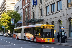 The first ever Bustech articulated bus