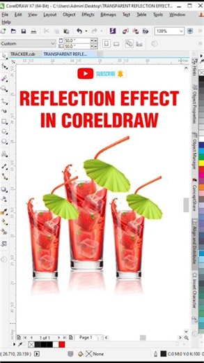 Reflection Effect in #coreldraw #education #graphicdesign #shortsfeed #shorts #shortvideo #viral