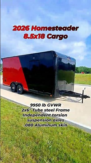8.5'x18' Loaded Red & Black Two-tone Enclosed Trailer - 2026 Homesteader Champion 818AB in Ohio