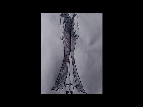 Gorgeous evening gown dress sketch design step by step watch full sketch video 