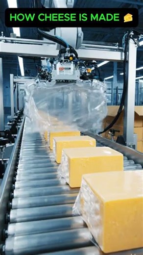How Cheese Is Made 🧀 Inside a Real Dairy Factory! #shorts