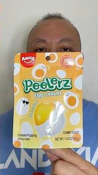 👂ASMR AMOS PEELERZ EGG-CELLENT GUMMY CANDY CARAMEL PUDDING FLAVOR EATING SOUNDS👂#shorts #asmr