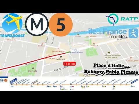 MÉTRO Ⓜ️5 RATP - Place d'Italie---Bobigny-Pablo Picasso | Année 2026 | TRAVEL BOAST