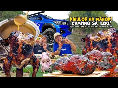 Kinulob na MANOK sa Camp! "Literal na NILUTO sa LATA para maging LECHON!" | Camping sa Porac!