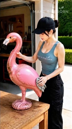 I Found This Old Flamingo in a Dirty Pond... So I Turned It Into a Fountain! 🦩💦 #diy #upcycling