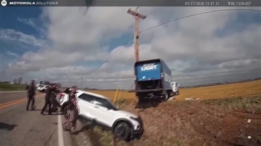 Watch: Stolen beer truck slams into police cruiser during chase