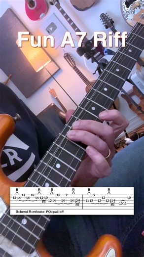 Fun Pedal Steel like Riff in A #guitarriff #guitarlicks