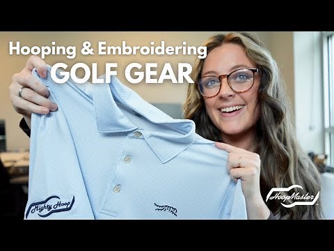 Golf Polos and Towels Embroidery Hooping Tutorial with Mighty Hoops #embroidery