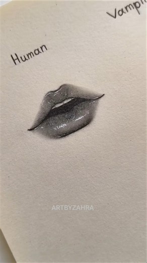 How to draw Lips Tutorial ✨ Vampire And Human #artbyzahra #drawing #tutorial#shorts#short #howtodraw