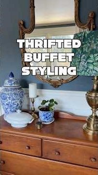 Just me and my very loud cat sharing how I styled my dining room buffet 😂 #thriftedandstyled