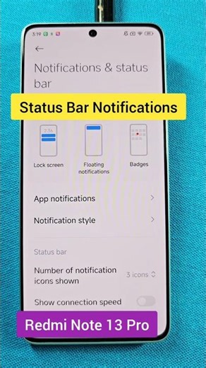 Show status Bar Notifications Redmi Note 13 Pro