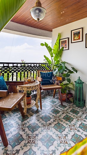 Kushagra Tyagi on Instagram: "Don't just use your balcony as Extra Space Many people transform their balconies into extra storage spaces, neglecting their intended purpose. This project was a perfect example, as the balcony was mainly used for storing items, preventing the family from enjoying their morning sunshine and evening tea together. When we were tasked with revitalizing this area, we aimed to create a warm and inviting space for the home. To enhance the ecosystem and connect with nature