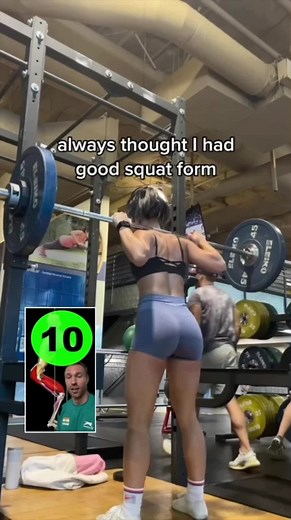 She thought she had good squat form until….#fitness #fittok #gym #lifting #workout
