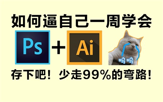 【PS教程 AI教程】再也不用盲目自学了，专门为小白量身录制的PS AI入门全套视频，新手看完信手拈来，拿走不谢，允许白嫖！