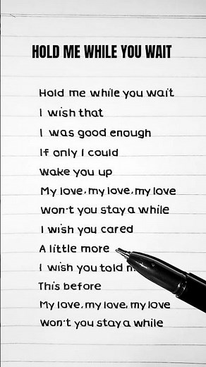 Lewis Capaldi - Hold Me While You Wait (Lyrics)