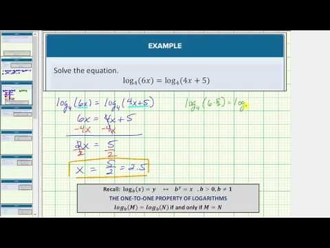 Solve a Log Equation with Two Logs Equal to Each Other
