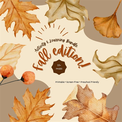 Fall Activity Bundle for Kids – Preschool Learning, 25  Pages (printable PDF) - Etsy