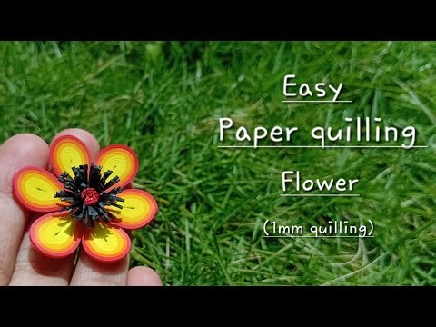 Easy Paper quilling flower | 1mm quilling
