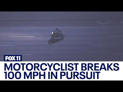 Motorcyclist breaks 100 mph in police chase