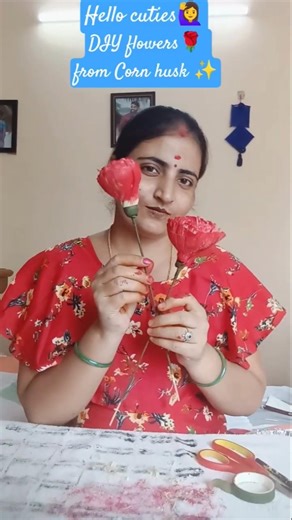 | DIY Rose 🌹| From Corn 🌽 husk | #diycrafts #cornhusk #sweetcorn #craftideas #flowers #makingvideos