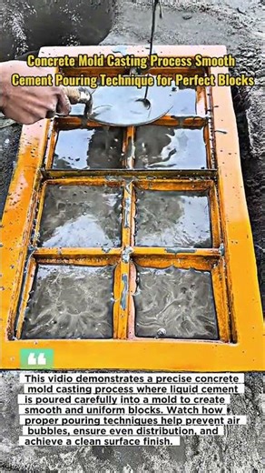 Concrete Mold Casting Process | Smooth Cement Pouring Technique for Perfect Blocks