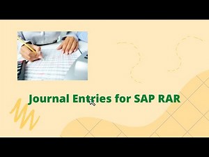 Accounting Journal Entries for SAP RAR