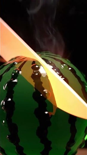 🔥 1000°C Hot Knife vs Glass Watermellon 😱 REAL Inside! #shorts