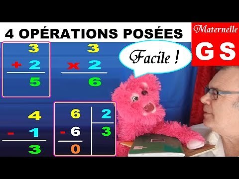 Savoir poser les 4 opérations dès la maternelle gs cp en s’amusant