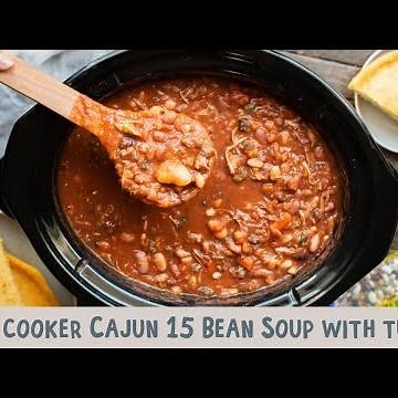 Slow Cooker Cajun 15 Bean Soup with Turkey