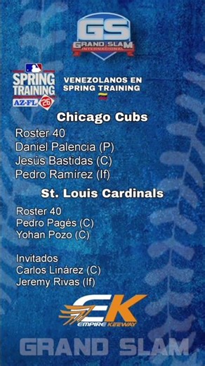 VENEZOLANOS EN CUBS Y CARDINALS - MLB Spring Training en Grand Slam 🇻🇪 #venezuela #aldrhympionero