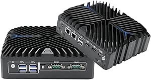 Fanless Mini PC, Mini Desktop Computer, 12th Gen Intel Core I5 1235U, N6, Windows 11 Pro, 2 x Gigabit LAN, 2 x HD 4K Display, 2 x RS232 COM, 3 x USB3.1, 1 x USB2.0, 16GB DDR4 256GB SSD