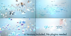 Multi Video & Text & Icons Stylish Logo