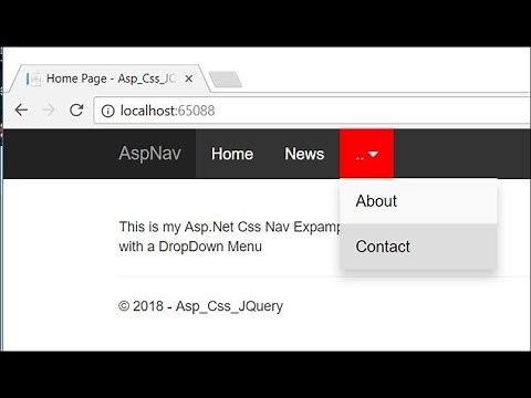 ASP: DropDown Menu Panel in: Asp.Net, MVC, Core