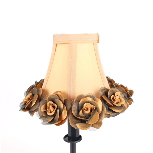 Rose Fabric Lamp Shade - Clip-on Candelabra Bulb, E12 Socket - Etsy