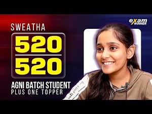 +1 State Topper Interview - sweatha | Plus One Result (520/520)| Agni Batch Student