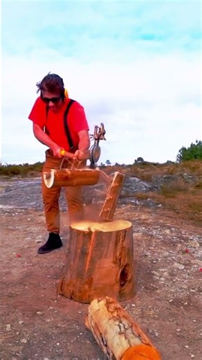 The Most Dangerous Wood-Splitting Axe Ever? 🪓😱 #shorts #survival