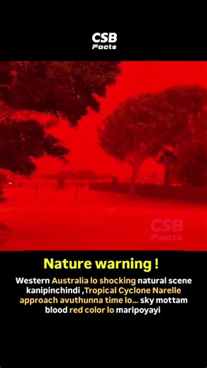 Sky Turns Blood Red During Cyclone 😳🌪️ | Rare Weather Phenomenon