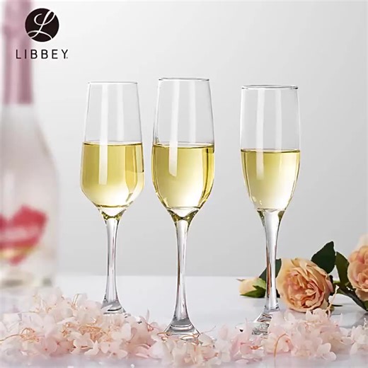 Libbey Factory Direct Sell Custom European Vintage 177ml Crystal Luxury Champagne Flute Glasses for Wedding Party