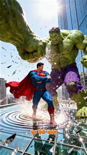 Baby Hulk vs Superman Fun Cartoon Fight!#shorts #shortvideo #short #ai #hulk #superman #kids