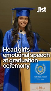 Head girl of Dhirubhai Ambani International School Devika Kothari’s Class of 2023 gave an emotional speech at the graduation ceremony which won everyone's heart on the Internet. She talked about the parallels between the start and end of school life. #india #viral #viralvideo #mumbai #ambani #school #graduation | Jist
