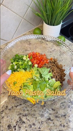 Taco pasta salad recipe! 🌮 #tacos #pastasalad