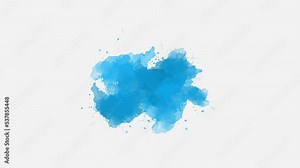 Blue ink drops splatter spilling transition. ink slow motion transition reveal animation. Ink brush stroke transition. Ink splash. Abstract inkblot, splat, fluid art, overlay, alpha matte. Stock Video