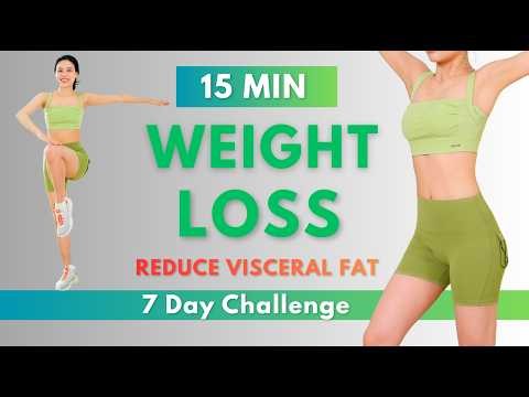 7-Day Weight Loss Challenge | 15 Min Full Body Cardio to Burn Fat & Reduce Visceral Fat | No Jumping